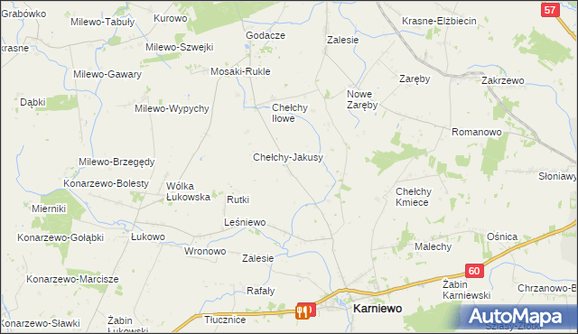 mapa Chełchy-Klimki, Chełchy-Klimki na mapie Targeo