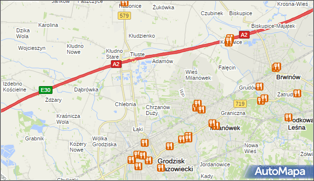 mapa Chrzanów Mały, Chrzanów Mały na mapie Targeo