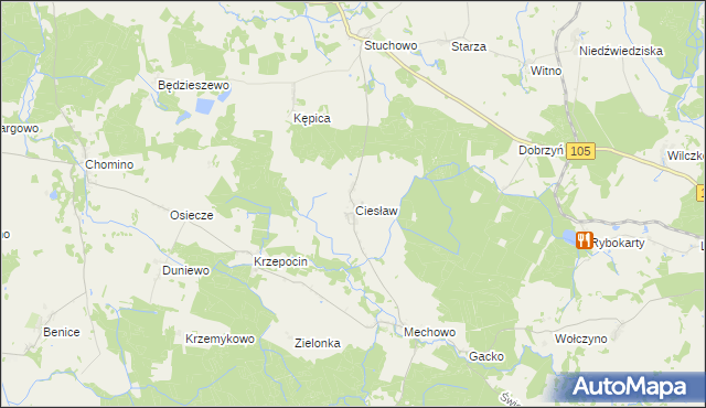 mapa Ciesław, Ciesław na mapie Targeo