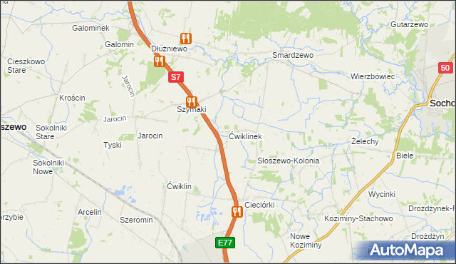mapa Ćwiklinek, Ćwiklinek na mapie Targeo