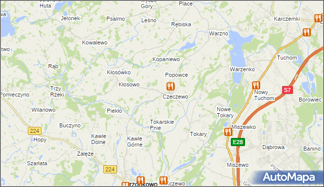 mapa Czeczewo gmina Przodkowo, Czeczewo gmina Przodkowo na mapie Targeo