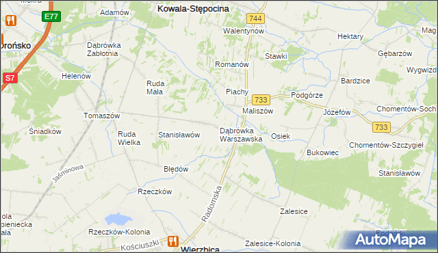 mapa Dąbrówka Warszawska, Dąbrówka Warszawska na mapie Targeo