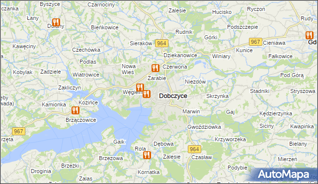 mapa Dobczyce, Dobczyce na mapie Targeo