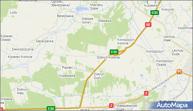 mapa Dobryń-Kolonia, Dobryń-Kolonia na mapie Targeo
