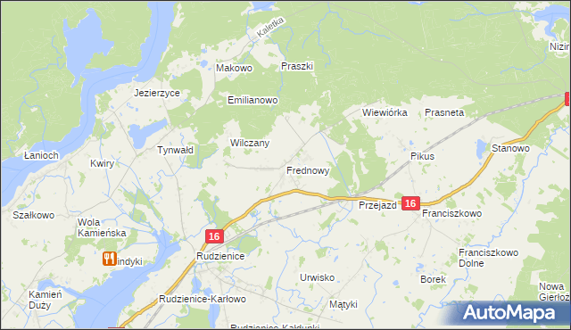 mapa Frednowy, Frednowy na mapie Targeo