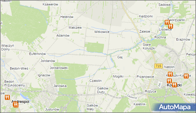 mapa Gałkówek-Parcela, Gałkówek-Parcela na mapie Targeo