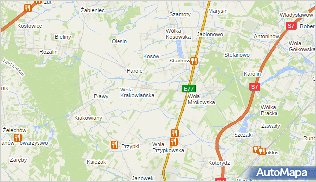 mapa Garbatka gmina Lesznowola, Garbatka gmina Lesznowola na mapie Targeo