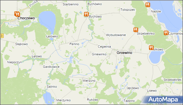 mapa Gniewinko, Gniewinko na mapie Targeo