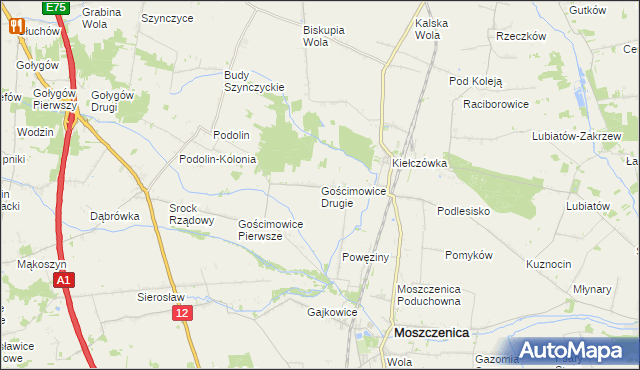 mapa Gościmowice Drugie, Gościmowice Drugie na mapie Targeo