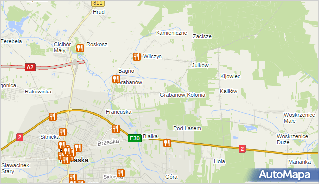 mapa Grabanów-Kolonia, Grabanów-Kolonia na mapie Targeo