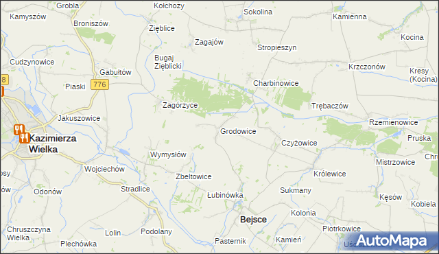 mapa Grodowice, Grodowice na mapie Targeo