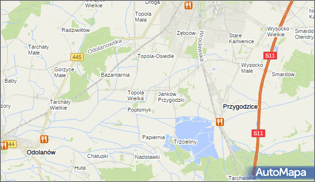 mapa Janków Przygodzki, Janków Przygodzki na mapie Targeo