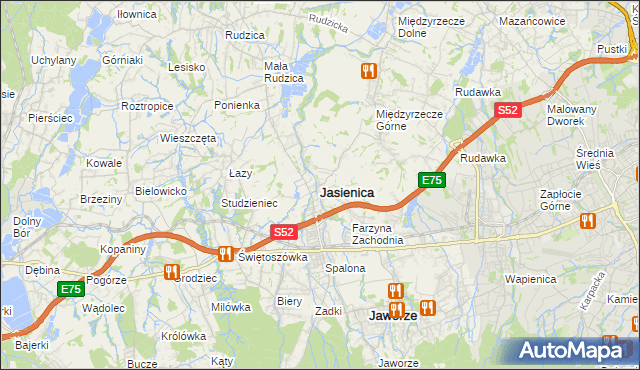 mapa Jasienica powiat bielski, Jasienica powiat bielski na mapie Targeo