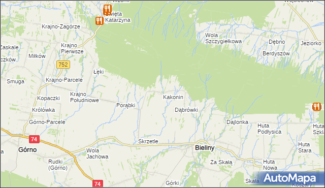 mapa Kakonin, Kakonin na mapie Targeo