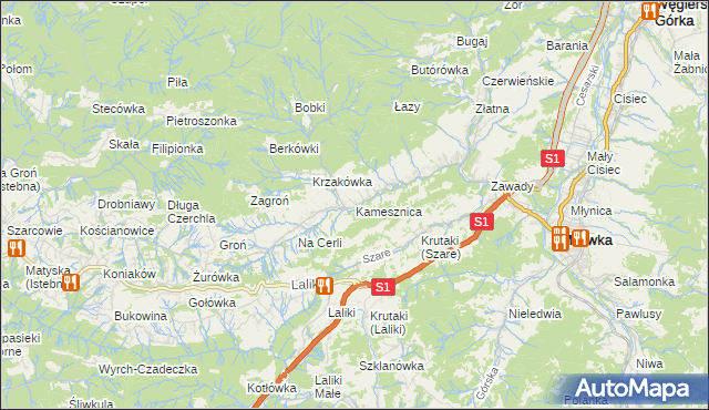 mapa Kamesznica, Kamesznica na mapie Targeo