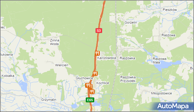 mapa Karczowiska, Karczowiska na mapie Targeo