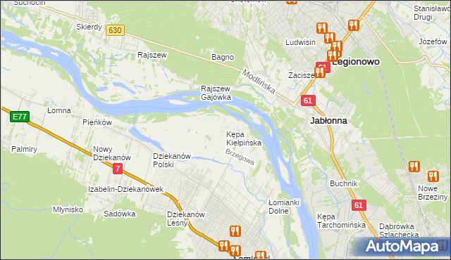 mapa Kępa Kiełpińska, Kępa Kiełpińska na mapie Targeo