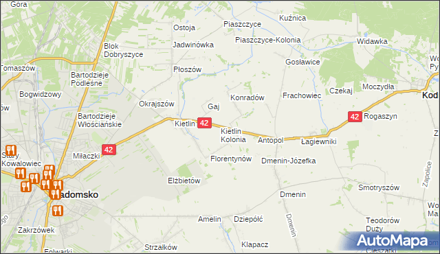 mapa Kietlin Kolonia, Kietlin Kolonia na mapie Targeo
