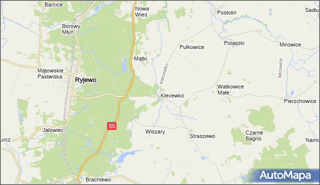 mapa Klecewko, Klecewko na mapie Targeo