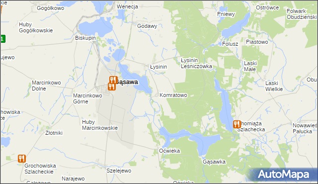 mapa Komratowo, Komratowo na mapie Targeo