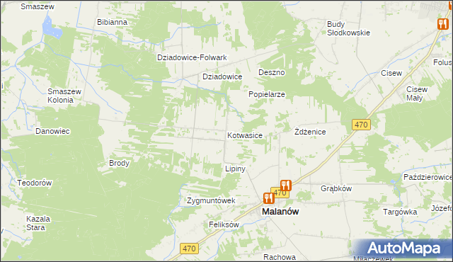 mapa Kotwasice, Kotwasice na mapie Targeo