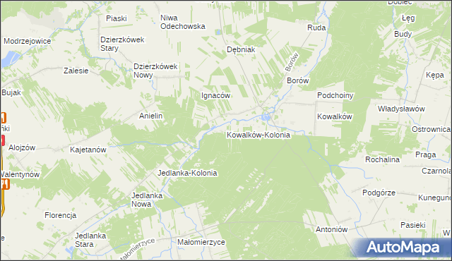 mapa Kowalków-Kolonia, Kowalków-Kolonia na mapie Targeo