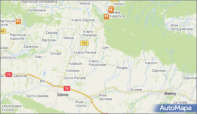 mapa Krajno Drugie, Krajno Drugie na mapie Targeo
