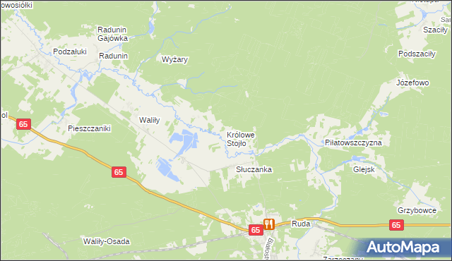mapa Królowe Stojło, Królowe Stojło na mapie Targeo