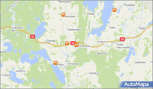 mapa Kromerowo, Kromerowo na mapie Targeo
