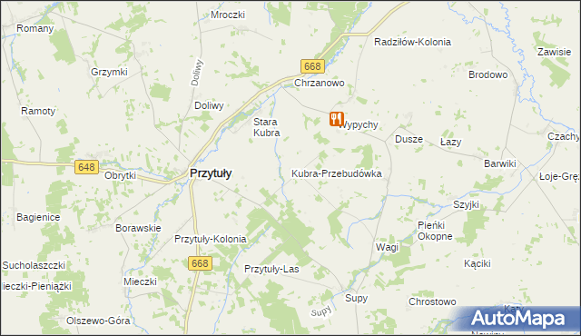 mapa Kubra-Przebudówka, Kubra-Przebudówka na mapie Targeo