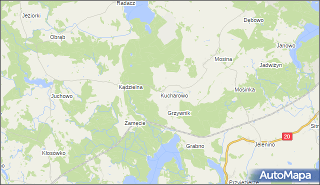 mapa Kucharowo, Kucharowo na mapie Targeo
