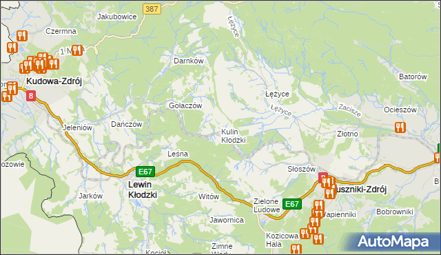 mapa Kulin Kłodzki, Kulin Kłodzki na mapie Targeo