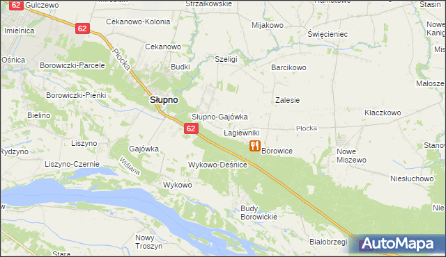 mapa Łagiewniki gmina Bodzanów, Łagiewniki gmina Bodzanów na mapie Targeo