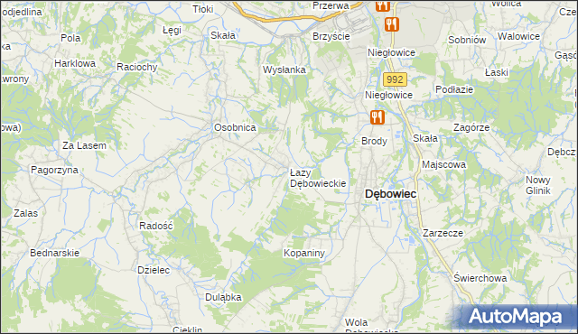 mapa Łazy Dębowieckie, Łazy Dębowieckie na mapie Targeo