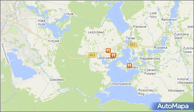 mapa Leszczewek, Leszczewek na mapie Targeo