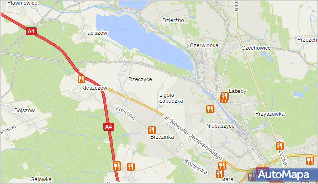 mapa Ligota Łabędzka, Ligota Łabędzka na mapie Targeo
