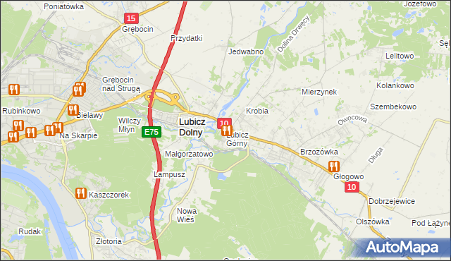 mapa Lubicz Górny, Lubicz Górny na mapie Targeo