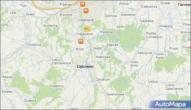 mapa Majscowa, Majscowa na mapie Targeo