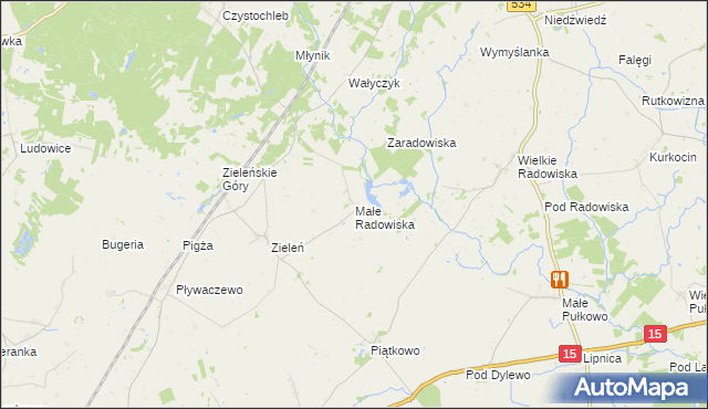 mapa Małe Radowiska, Małe Radowiska na mapie Targeo