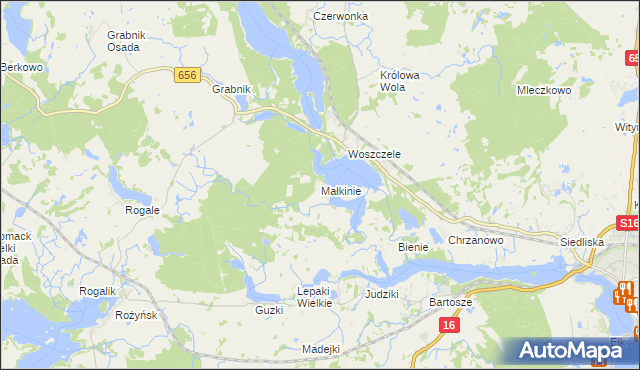 mapa Małkinie, Małkinie na mapie Targeo