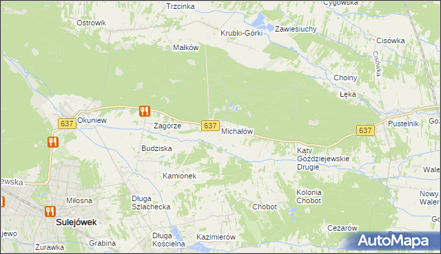 mapa Michałów gmina Halinów, Michałów gmina Halinów na mapie Targeo