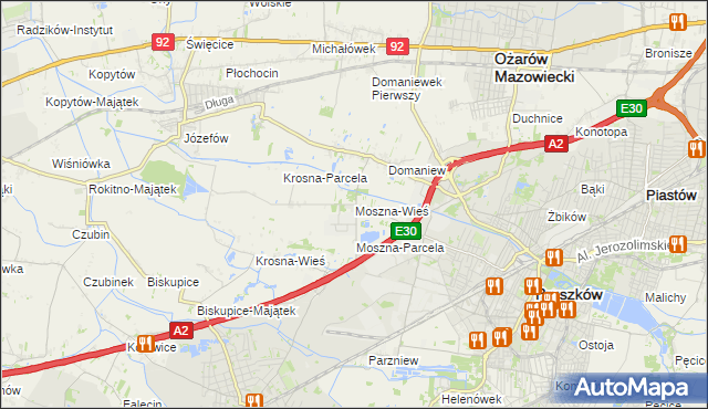 mapa Moszna-Wieś, Moszna-Wieś na mapie Targeo