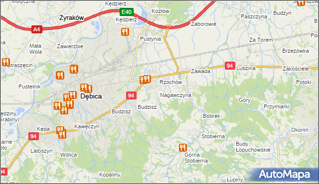 mapa Nagawczyna, Nagawczyna na mapie Targeo