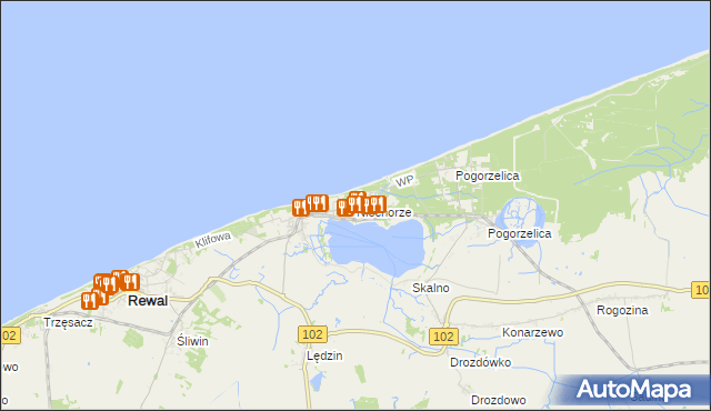 mapa Niechorze, Niechorze na mapie Targeo