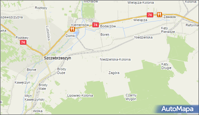mapa Niedzieliska-Kolonia, Niedzieliska-Kolonia na mapie Targeo
