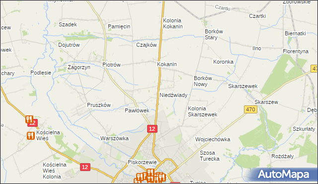 mapa Niedźwiady gmina Żelazków, Niedźwiady gmina Żelazków na mapie Targeo