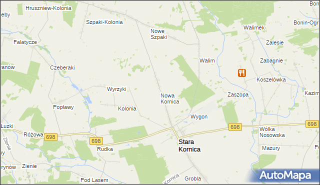 mapa Nowa Kornica, Nowa Kornica na mapie Targeo