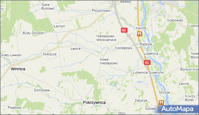 mapa Nowe Niestępowo, Nowe Niestępowo na mapie Targeo