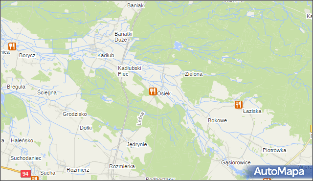 mapa Osiek gmina Strzelce Opolskie, Osiek gmina Strzelce Opolskie na mapie Targeo