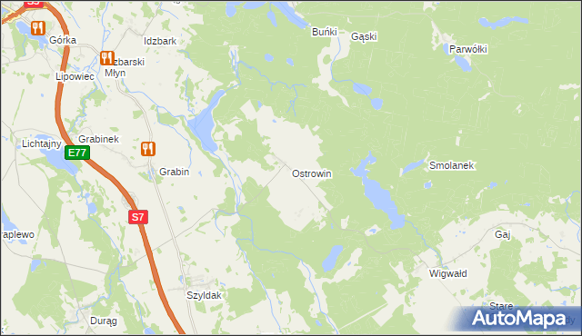 mapa Ostrowin, Ostrowin na mapie Targeo